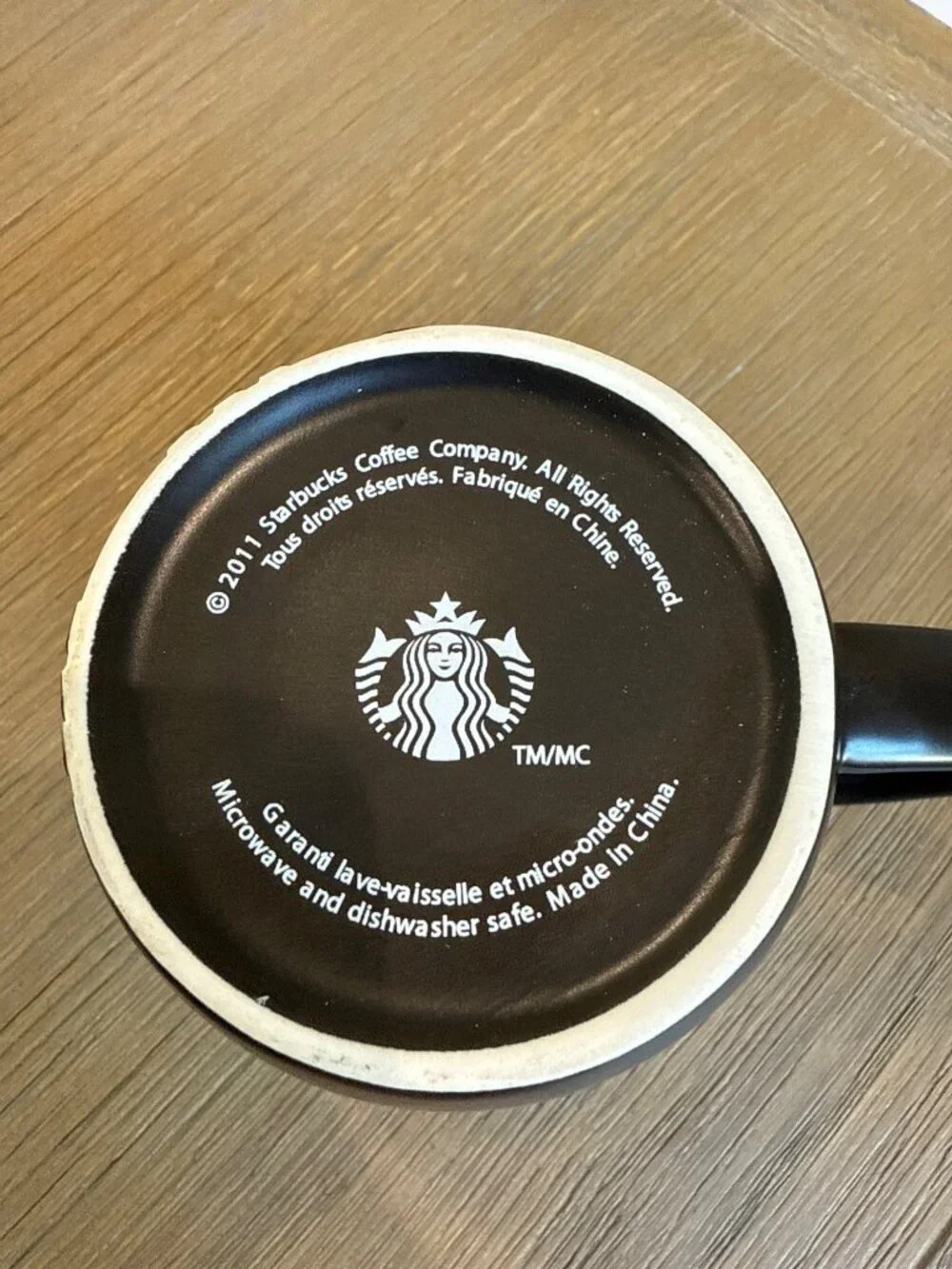 Starbucks 2011 Coffee cup Barrel matte black etched Mermaid siren